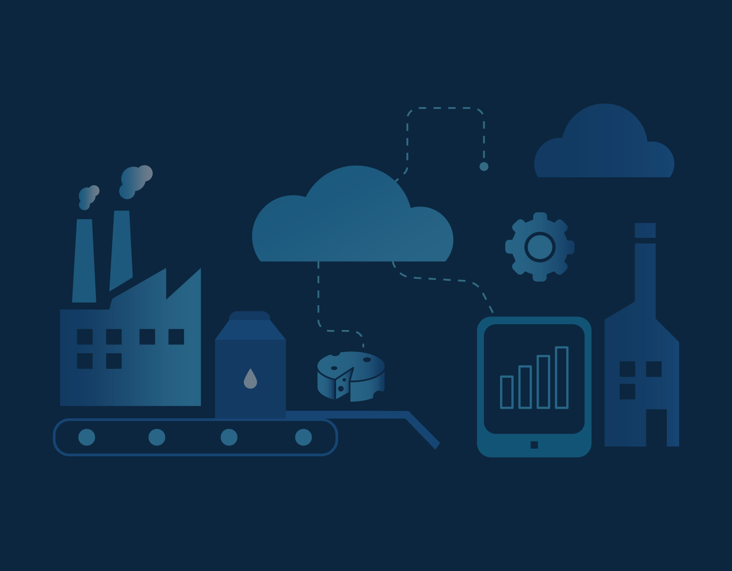 A digital illustration representing the food and beverage industry's digital transformation.