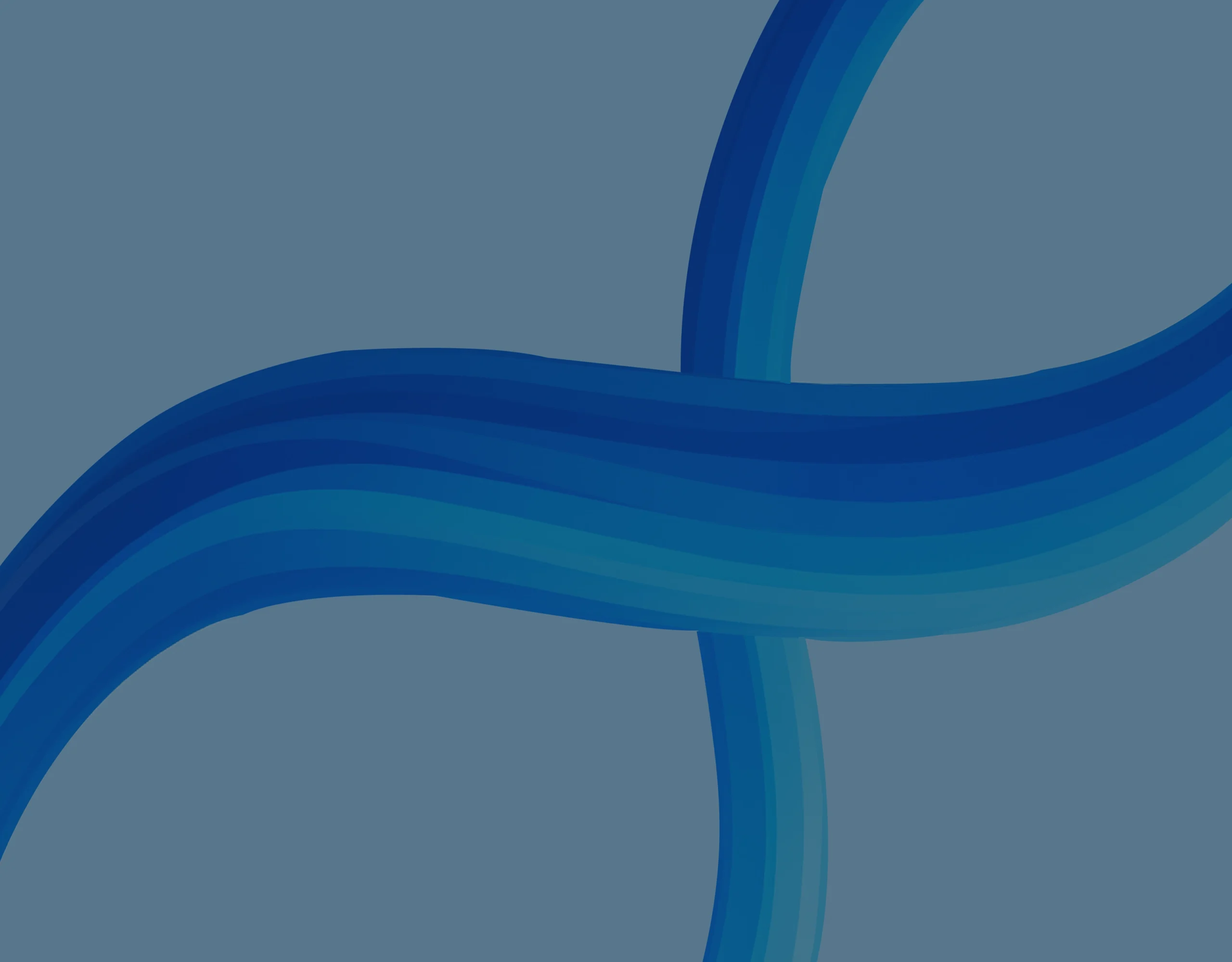 Curved blue gradient ribbon on a light blue background, symbolizing flow or continuity