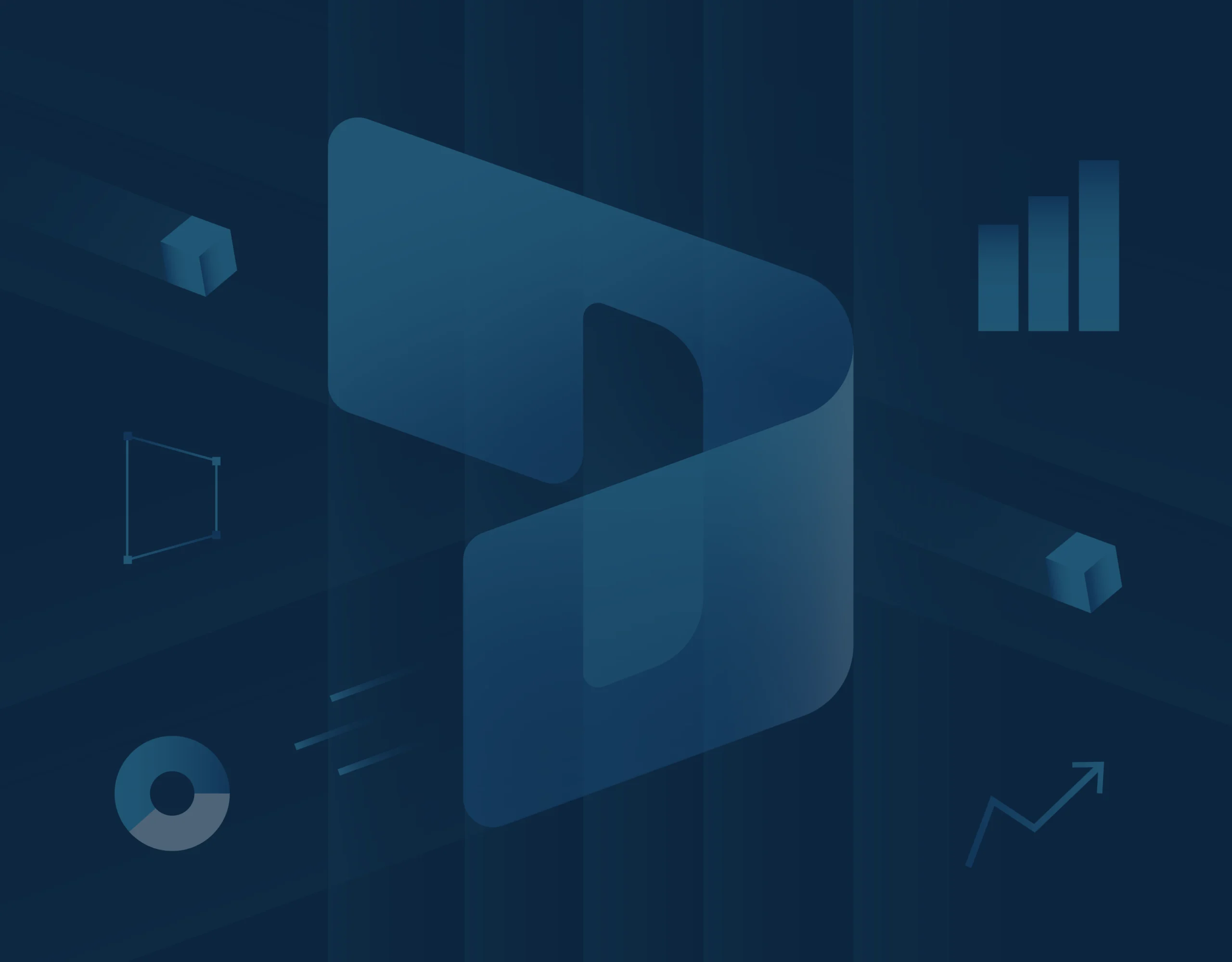 graphic with data icons, representing regression testing in Dynamics 365