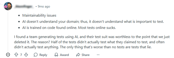 screenshot of a Reddit thread
