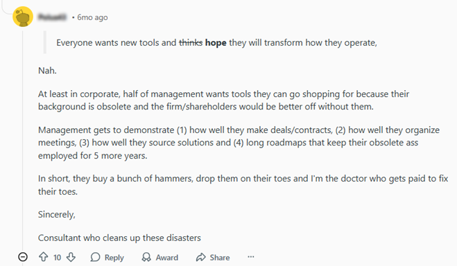 Reddit thread comment snippet