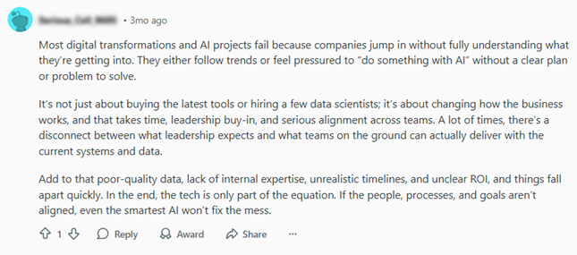 Reddit thread comment snippet