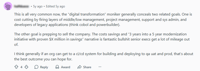 Reddit thread comment snippet