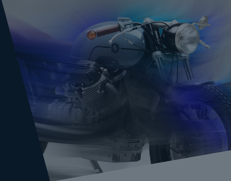 Motorcycle with motion blur symbolizing accelerated sales operations through low-code digital transformation.